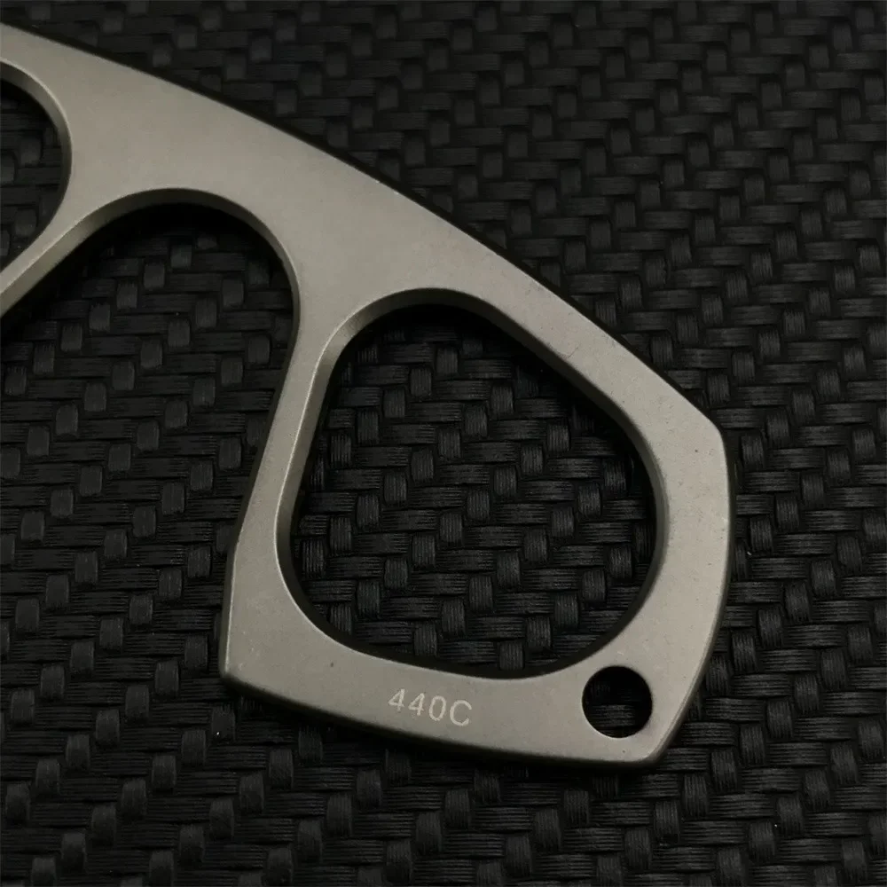 Fixed Blade Knife Camping Knife 440C Steel Titanium Oxide Coating Multi-Grip EDC Survival Knife