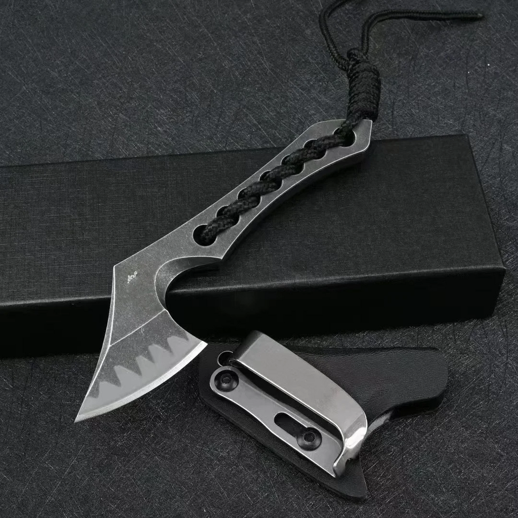 Tactical Axe Stainless Steel Kydex Sheath Camping Survival Hunting Self Defense EDC
