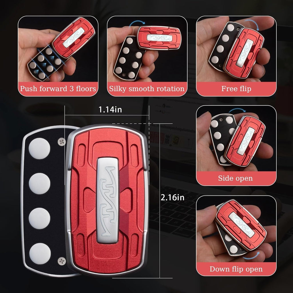 Fidget Slider Alloy CNC Engraved Magnetic Sound Blade EDC Stress Relief ADHD Anxiety