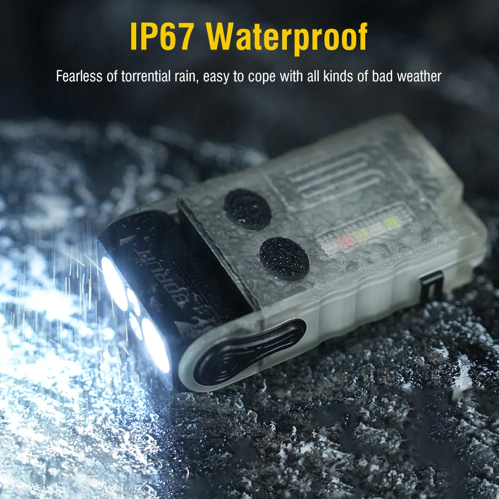 EDC Flashlight 1200 Lumens Emergency Buzzer UV Red Light IP67 Waterproof Magnetic