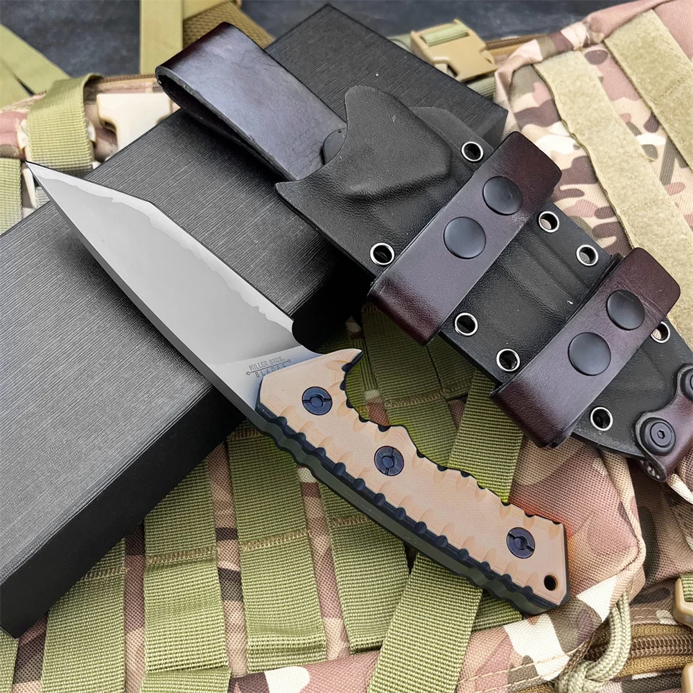 Camping Knife G10 Handle Fixed Blade Custom Engraving Hunting Survival Tactical EDC