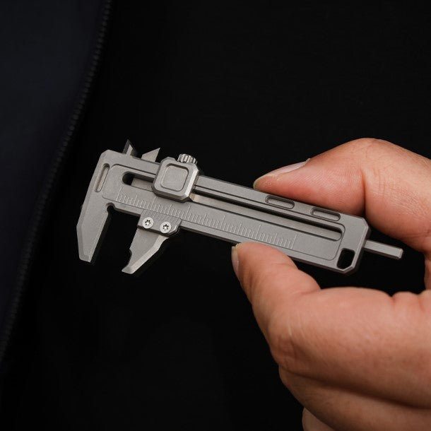 TiCal Pro GR5 Titanium Mini Caliper - 9-in-1 Multi-Function EDC Measurement Tool