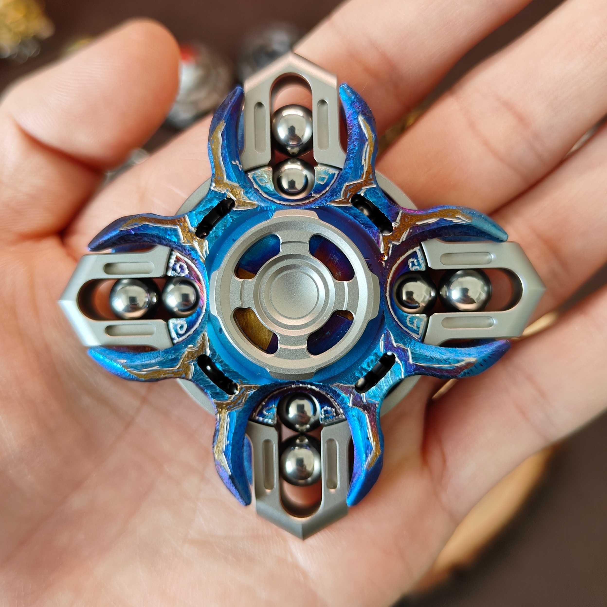 Tri-Layer Oracle Fidget Spinner - Titanium & Steel EDC