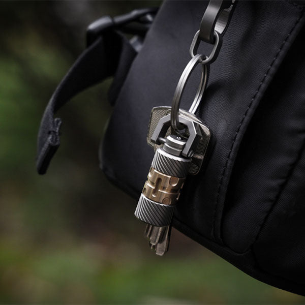 ScrewMaster Titanium EDC Pendant - Lanyard Bead with Hidden Bit Driver & Tritium Slots