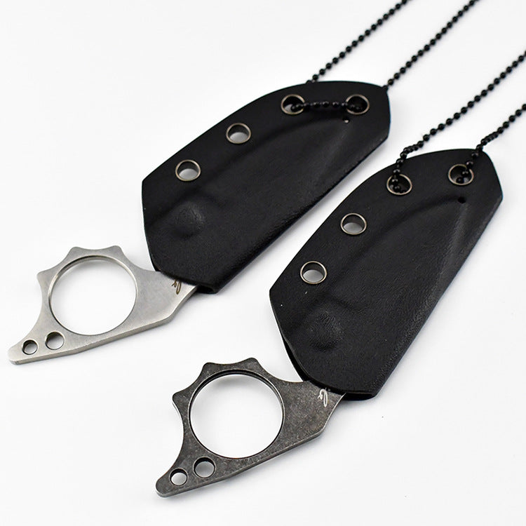 THUMB Mini Fixed Blade Neck Knife - Skeleton Design EDC with Sheath
