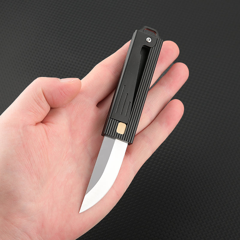 Folding Knife Tactical Knife D2 Steel Gravity Opening Aluminum Handle EDC Knife Stress Relief
