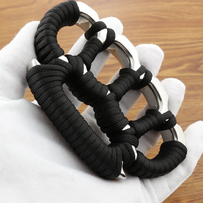 Steel Knuckles Terminator - CNC Stainless 4-Finger Self-Defense Knuckle Duster Paracord Wrap