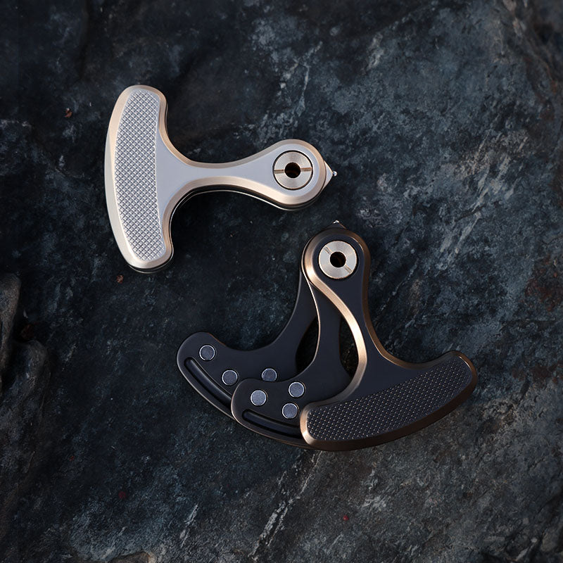 Fidget Slider – KnuckleSnap Metal EDC Stress Relief Focus Toy Black Silver