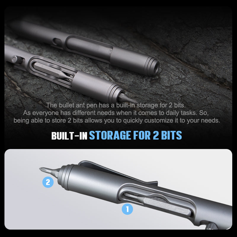 Bullet Ant 2.0 Titanium Bolt-Action Multi-Tool Pen - Tactical EDC