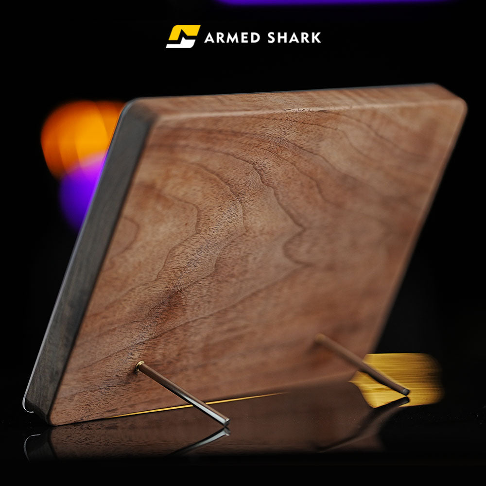 Balisong Display Stand - Walnut Wood & Acrylic Butterfly Knife Trainer Holder by Armed Shark