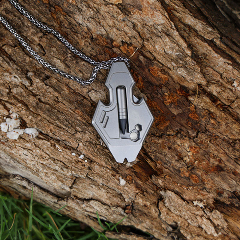 Flounder 2.0 Titanium EDC Pendant - 13-in-1 Multi-Tool Keychain