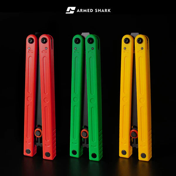Armed Shark Fox Balisong Trainer - Acetal Butterfly Trainer Knife for Beginners