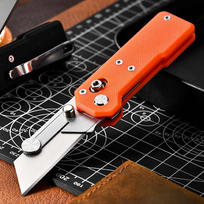 ViperSlide Heavy-Duty Folding Utility Knife - G10 Handle with Axle Lock Multi-Function