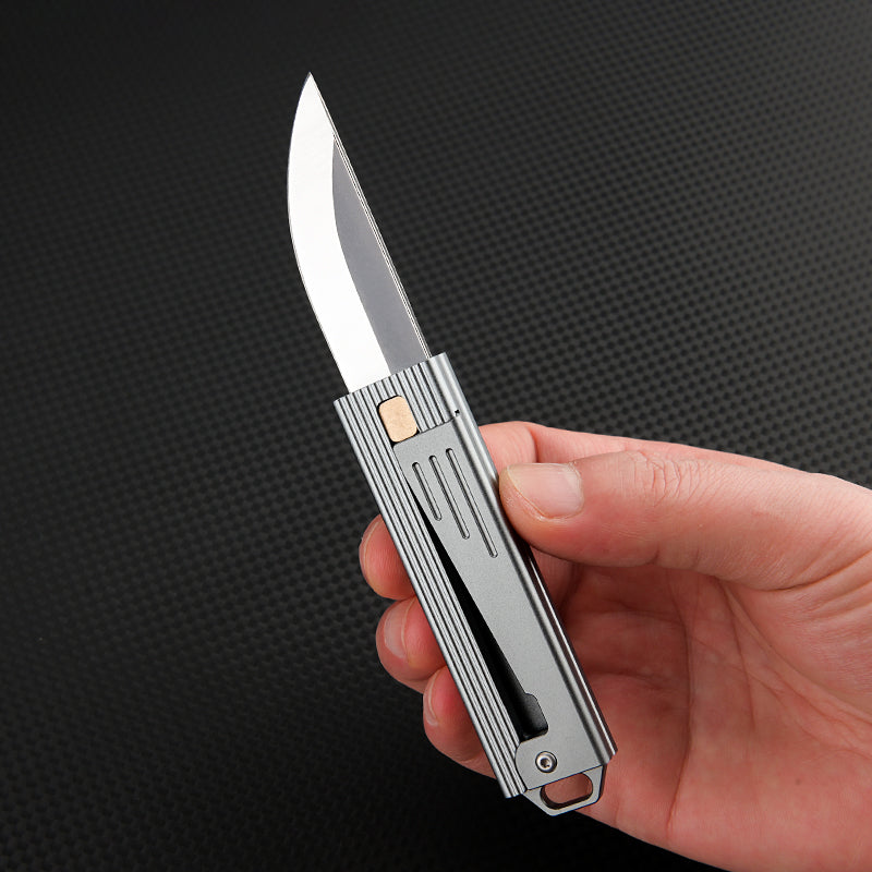 Folding Knife Tactical Knife D2 Steel Gravity Opening Aluminum Handle EDC Knife Stress Relief