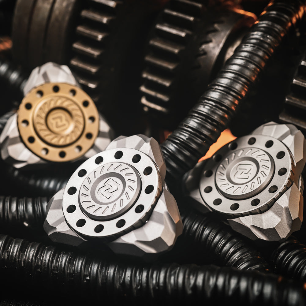 Melody Twister Titanium Fidget Spinner - Dual-Axis Design with Steel Balls & Industrial Style