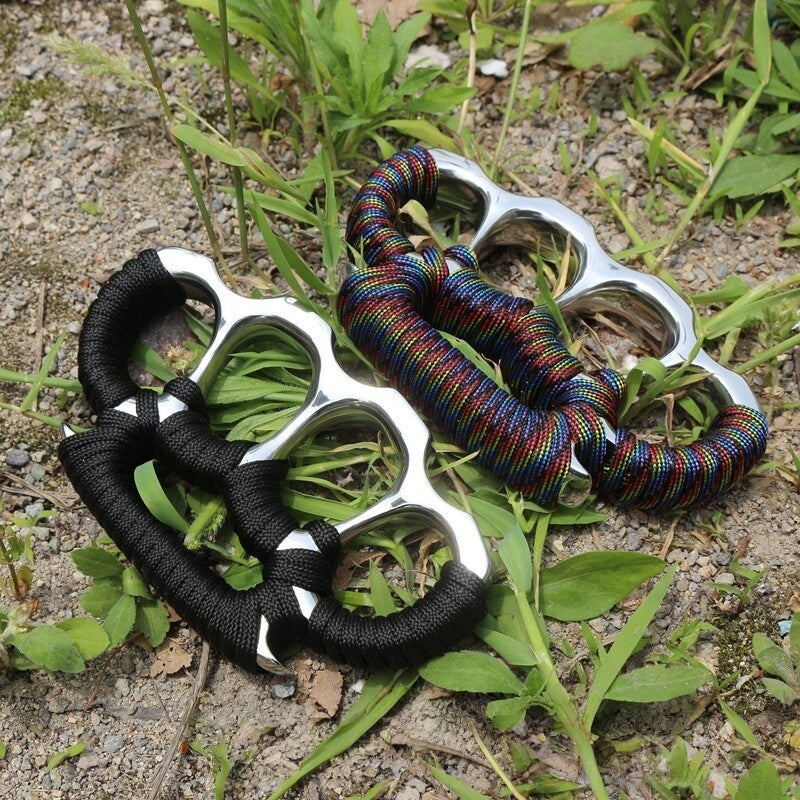 Steel Knuckles Terminator - CNC Stainless 4-Finger Self-Defense Knuckle Duster Paracord Wrap