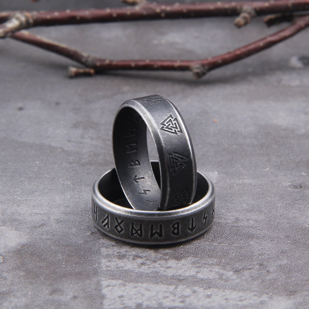 Norse Ring – Valknut Viking Symbol 2-Piece Set