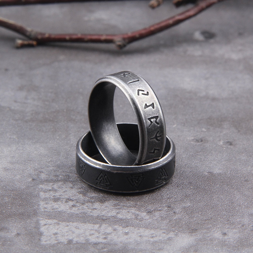 Norse Ring – Valknut Viking Symbol 2-Piece Set