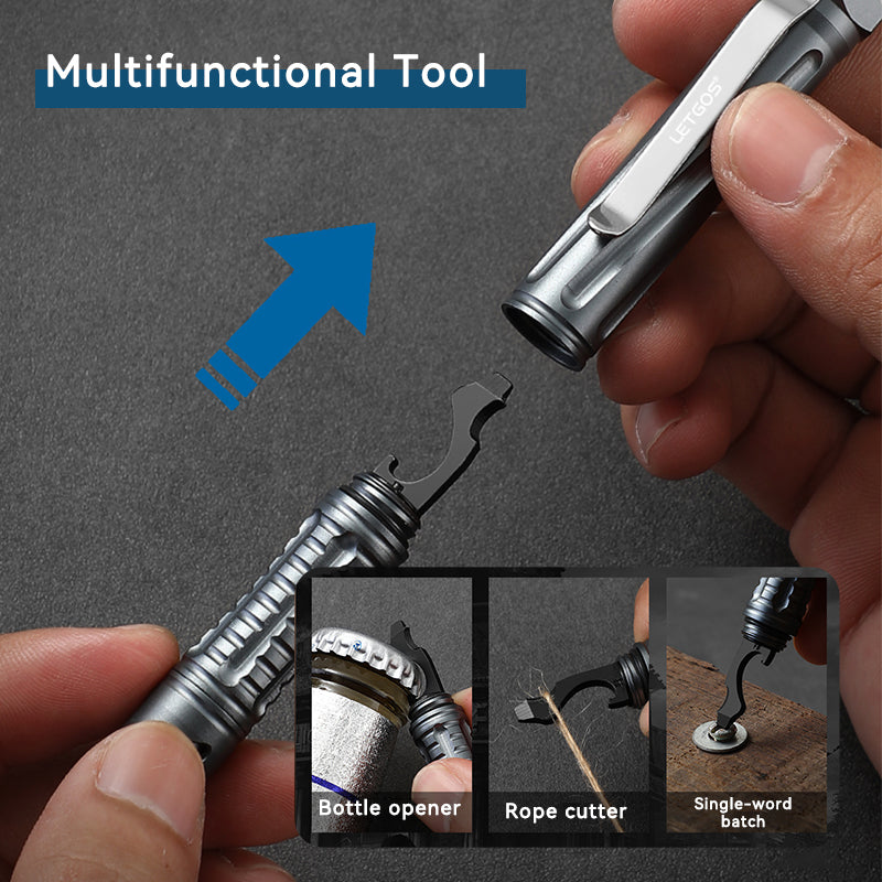 Tactical Pen USB Rechargeable Lighter Tungsten Tip Firestarter EDC Self Defense Outdoor