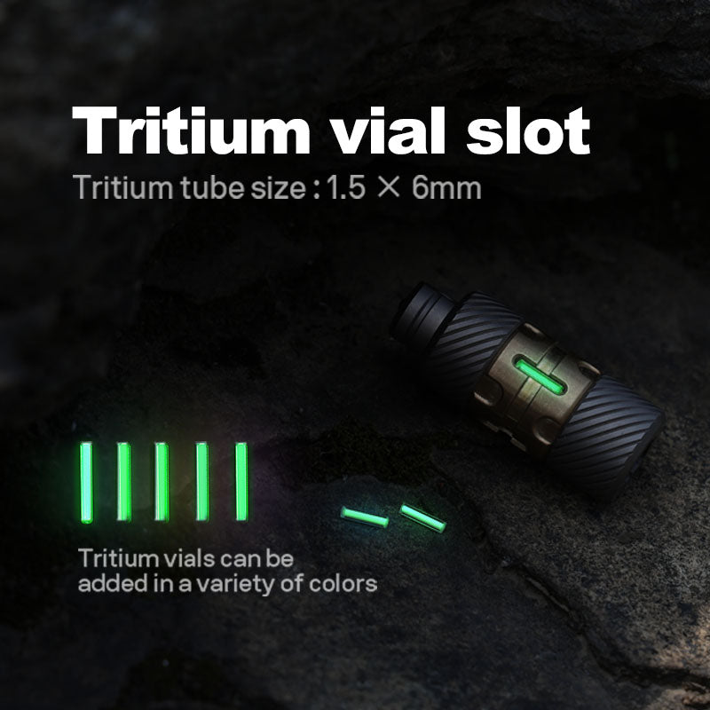 ScrewMaster Titanium EDC Pendant - Lanyard Bead with Hidden Bit Driver & Tritium Slots
