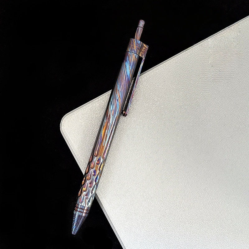 Titanium Pen – CNC Engraved Titanium / Zirconium / Damascus Steel Writing Pen