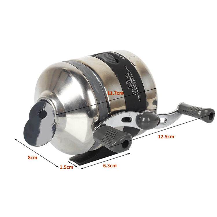 Hunting Slingshot Fishing Reel – BL52 Stainless Steel Ambidextrous Reel for Slingshot & Bowfishing
