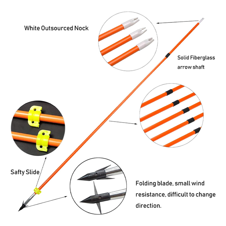 Wrist Rocket Slingshot Fishing Arrows – 5-Pack Fiberglass Bowfishing Arrows with Stainless Steel Tips