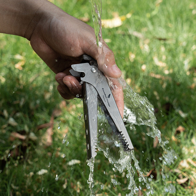 Pure Titanium Camping Tongs - 3-in-1 Pot Gripper, Bottle Opener & Wrench