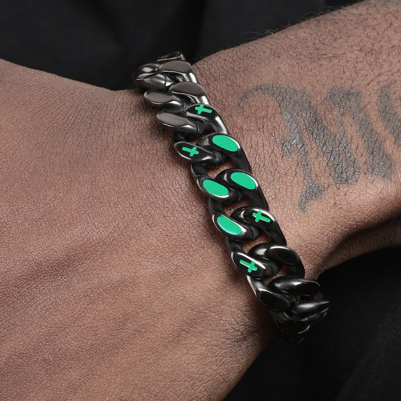 VortexLink Cuban Bracelet | Dual-Sided Titanium Steel | Reversible Design