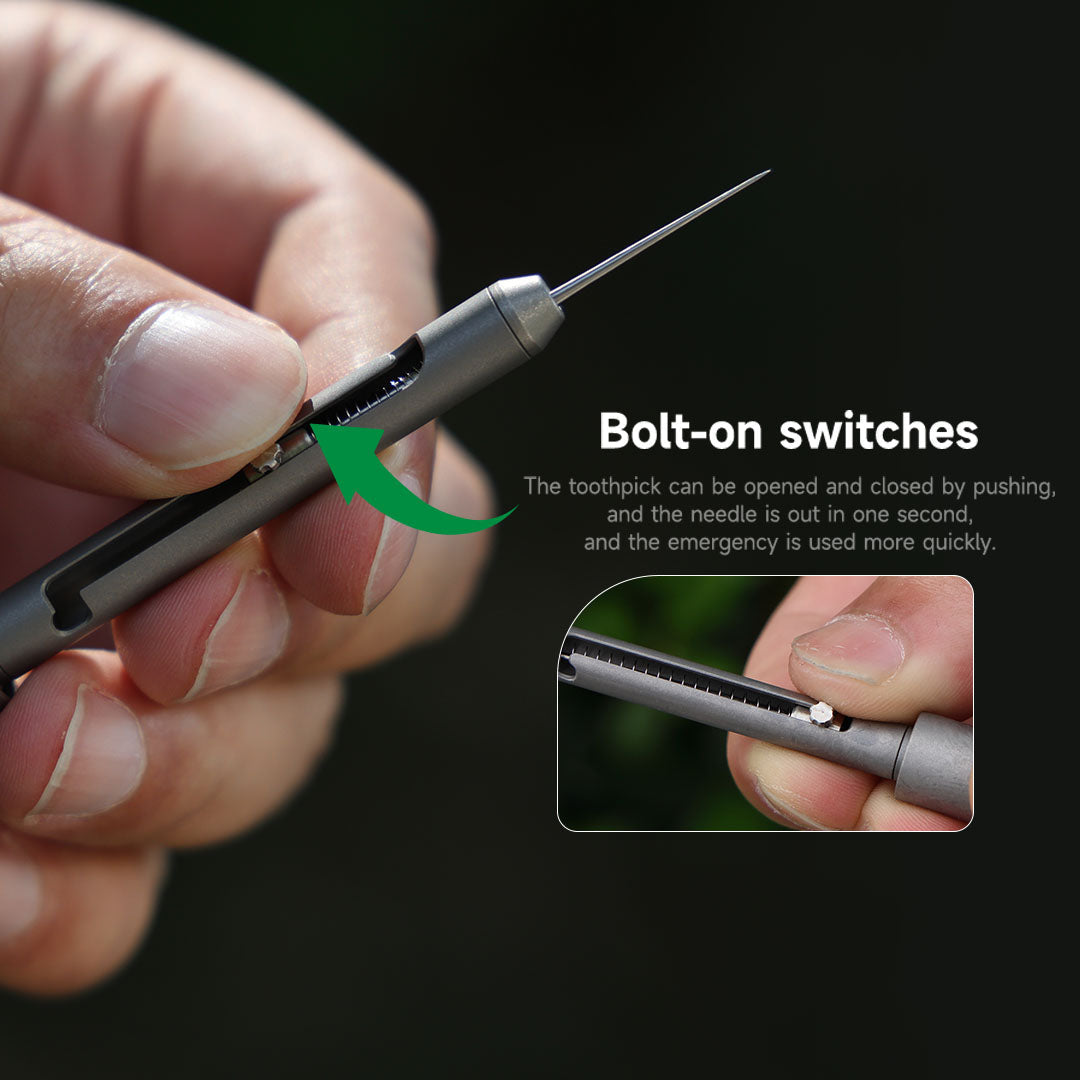 AcePick Titanium Quick-Release Toothpick & Multi-Tool - EDC Keychain
