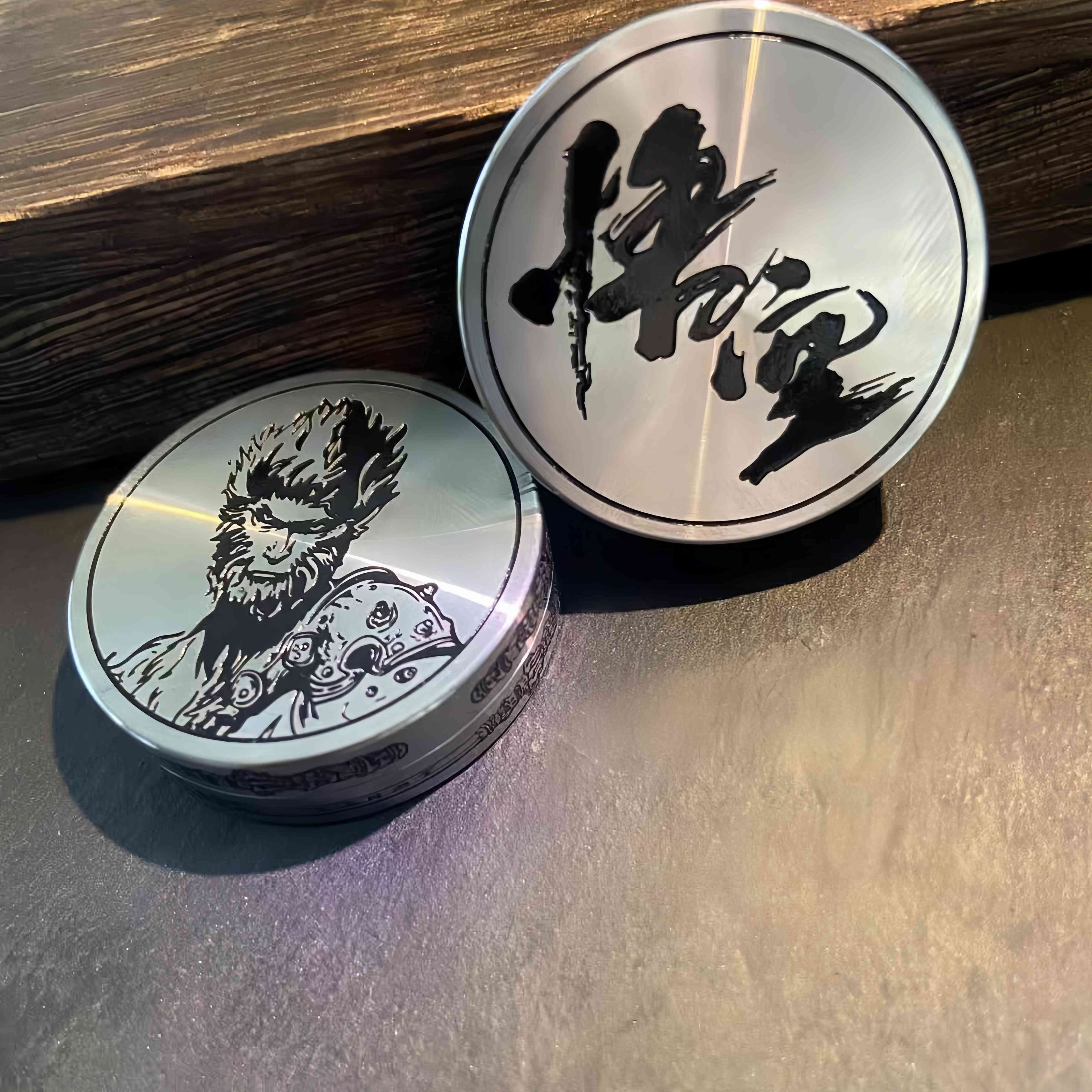 Wukong Pop Coin & Ratchet Coin - Stainless Steel Fidget Toy