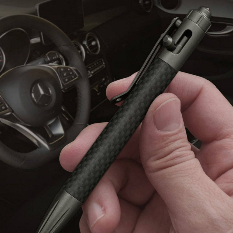 Tactical Pen Carbon Fiber Bolt-Action – Tungsten Steel Glass Breaker EDC Pen