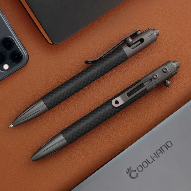 Tactical Pen Carbon Fiber Bolt-Action – Tungsten Steel Glass Breaker EDC Pen