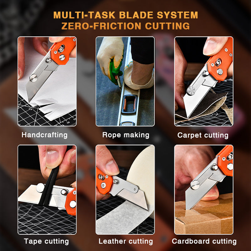 ViperSlide Heavy-Duty Folding Utility Knife - G10 Handle with Axle Lock Multi-Function