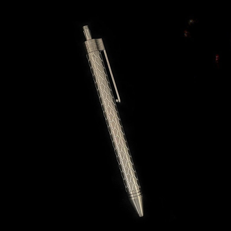 Titanium Pen – CNC Engraved Titanium / Zirconium / Damascus Steel Writing Pen