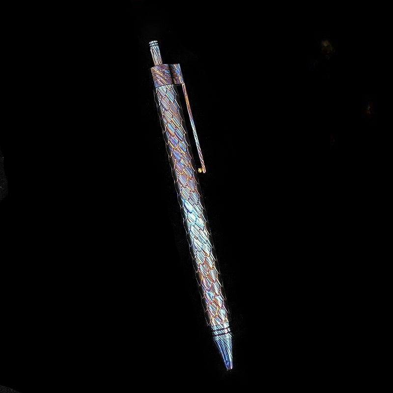 Titanium Pen – CNC Engraved Titanium / Zirconium / Damascus Steel Writing Pen