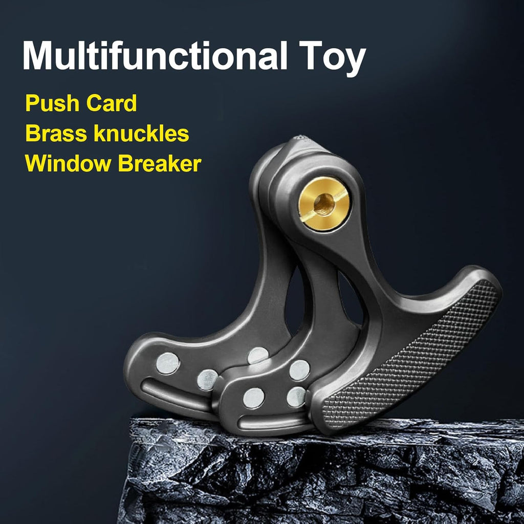Fidget Slider – KnuckleSnap Metal EDC Stress Relief Focus Toy Black Silver