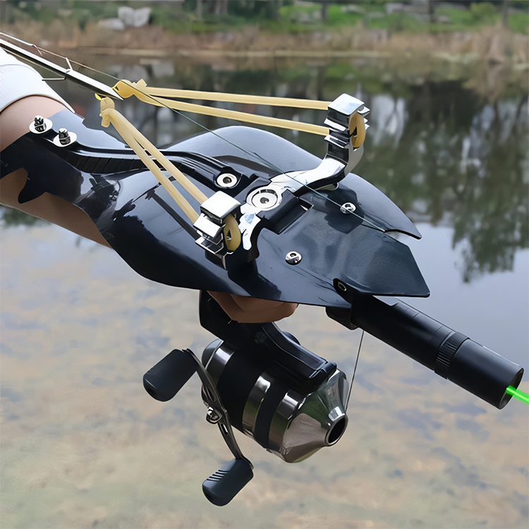 Slingshot for Adults – Angler Laser Fishing Slingshot with Reel & Darts for Outdoor Fishing