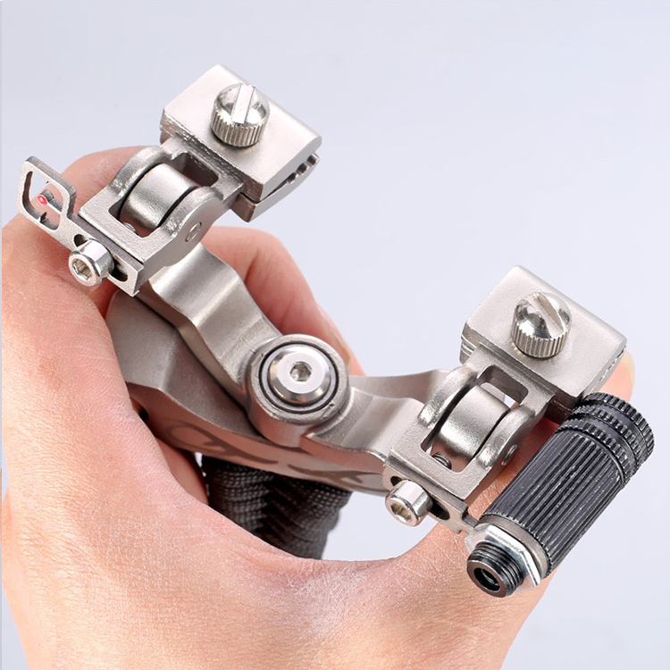 Hunting Slingshot – 360° Rotating Stainless Steel Slingshot with Fiber Optic & Laser Sight