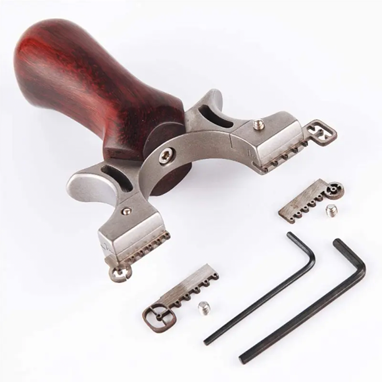 Slingshot for Adults – Stainless Steel Wood Handle Hunting Slingshot with Laser & Fiber Optic Sight
