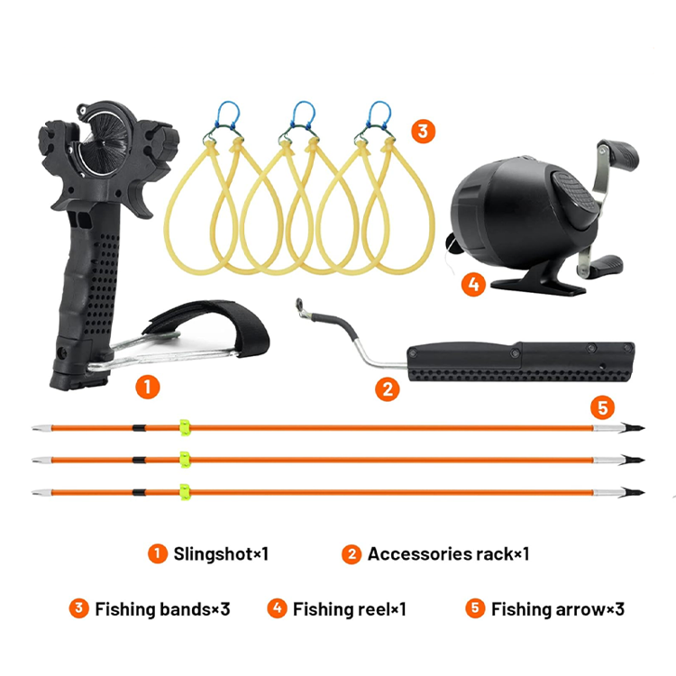 Slingshot for Adults – Wrist Brace Foldable Hunting Fishing Slingshot with Reel & Arrows Kit