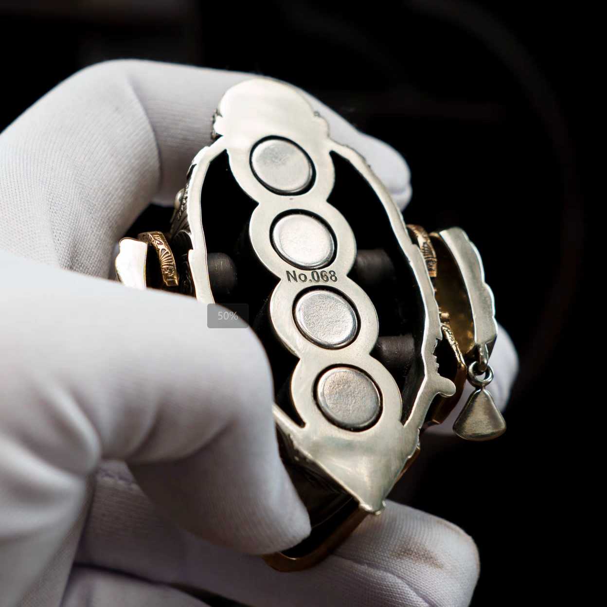 Bronze Mechanical Rose Skull Mask - Interactive EDC Art