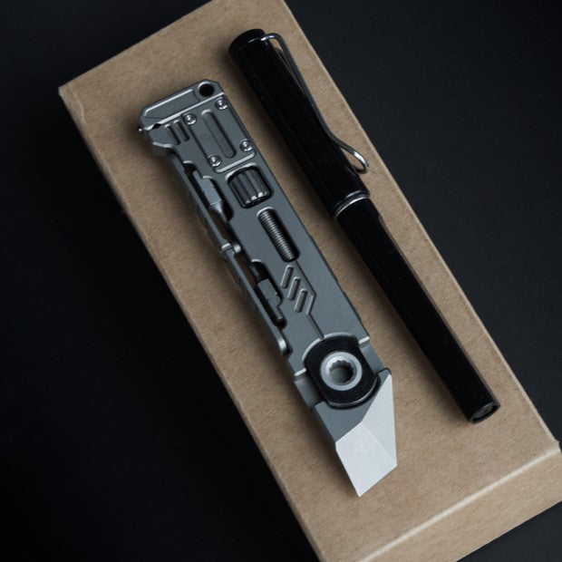 PryMax 2.0 Titanium All-in-1 Multi-Function Pry Bar - GR5 with 12 Tools & 5 Tritium Slots EDC