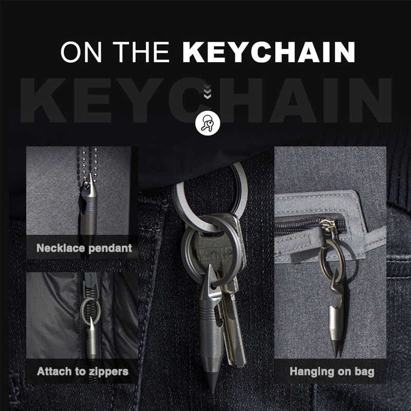 Wolf Fang 1.0 Titanium EDC Keychain Multi-Tool - Bottle Opener, Screwdriver & Cutter