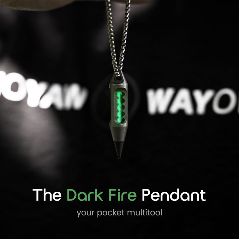 Dark Fire Titanium EDC Pendant - Multi-Tool with Keychain Lantern