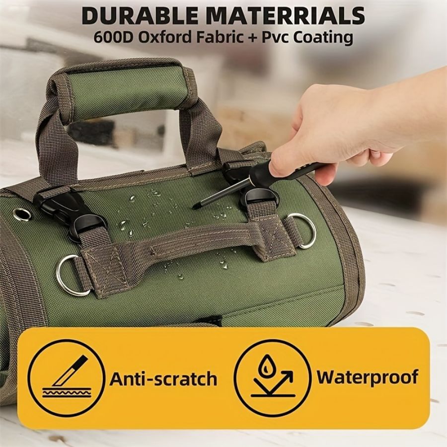 Multi-Functional Roll-Up Tool Organizer - Versatile Storage Bag for Tools & Hardware EDC