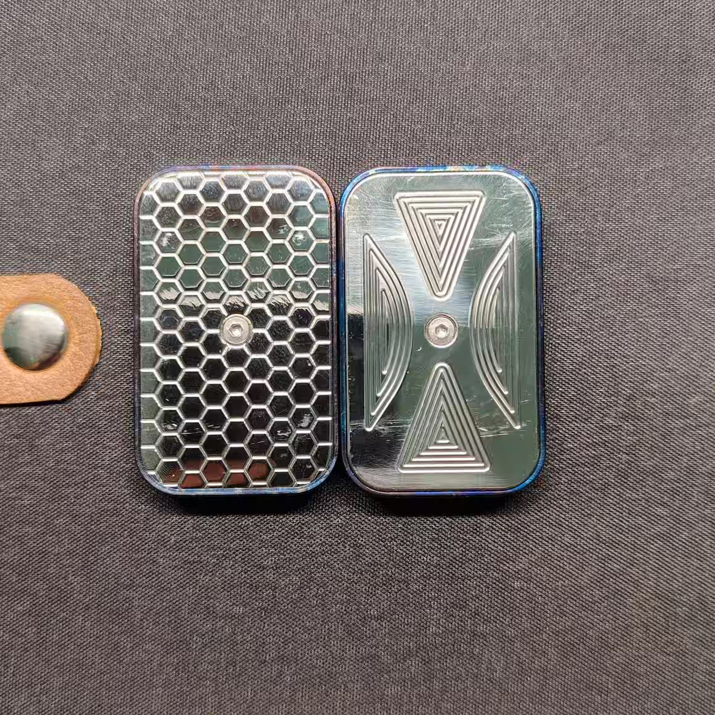 Fidget Slider Titanium Infinite Position Vibration Feedback - XX Brass Spring EDC Stress Relief