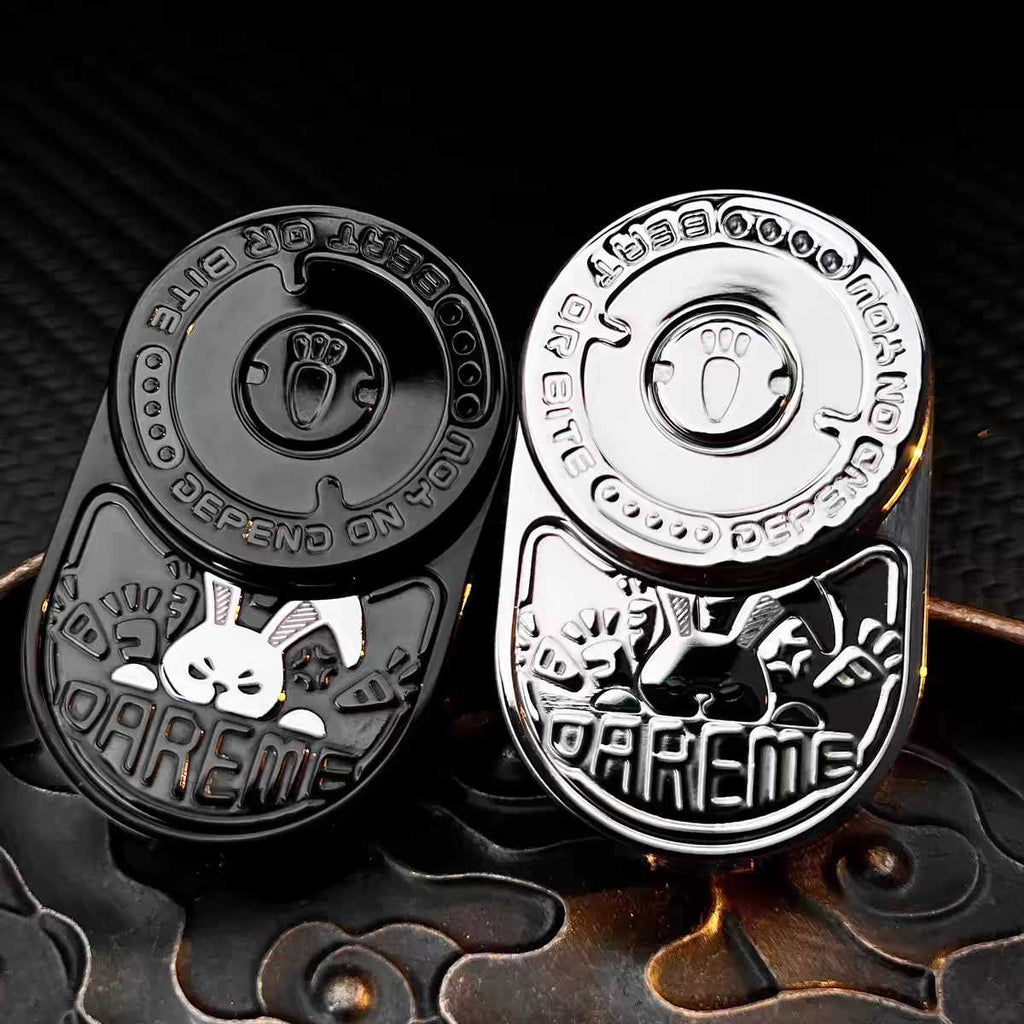 Fidget Slider Stainless Steel Rabbit Sound Feedback - 91g CNC Ding EDC Stress Relief Collectible