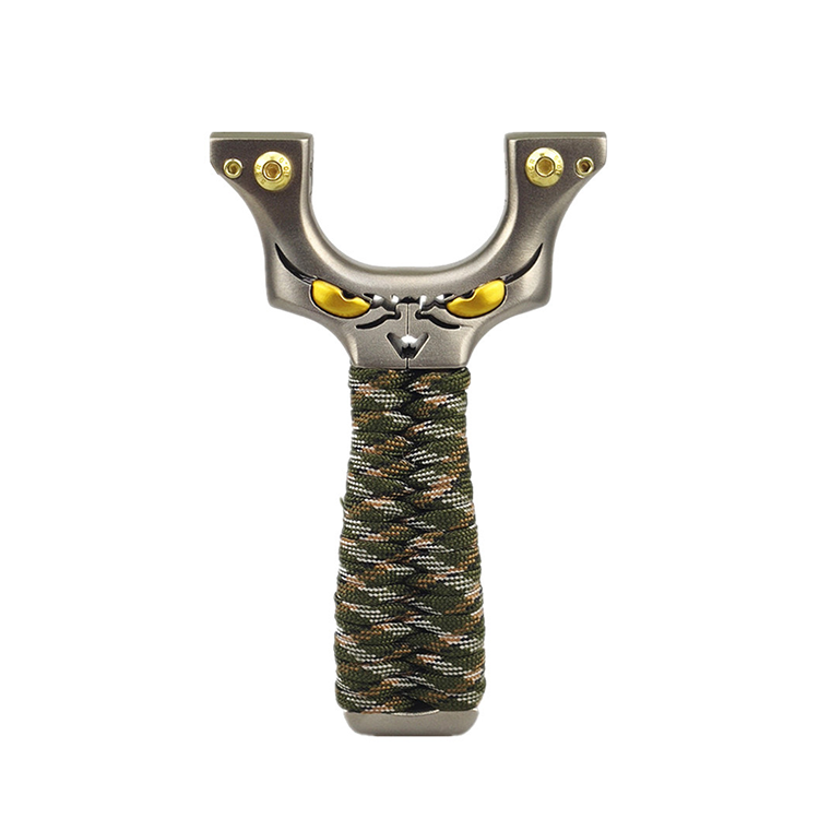 Powerful Slingshot – CNC Stainless Steel Paracord Handle with Fiber Optic Sight for Outdoor Shooting