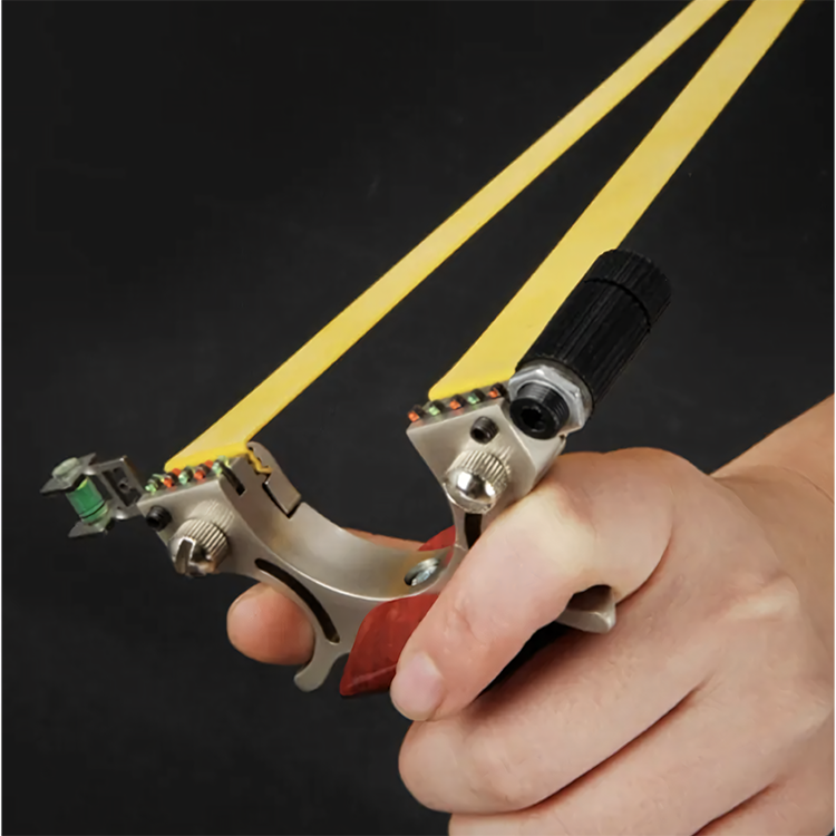 Slingshot for Adults – Stainless Steel Wood Handle Hunting Slingshot with Laser & Fiber Optic Sight